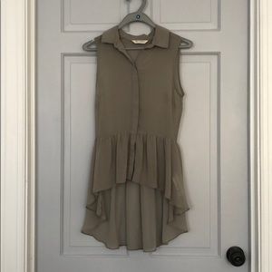 Peplum buttondown blouse